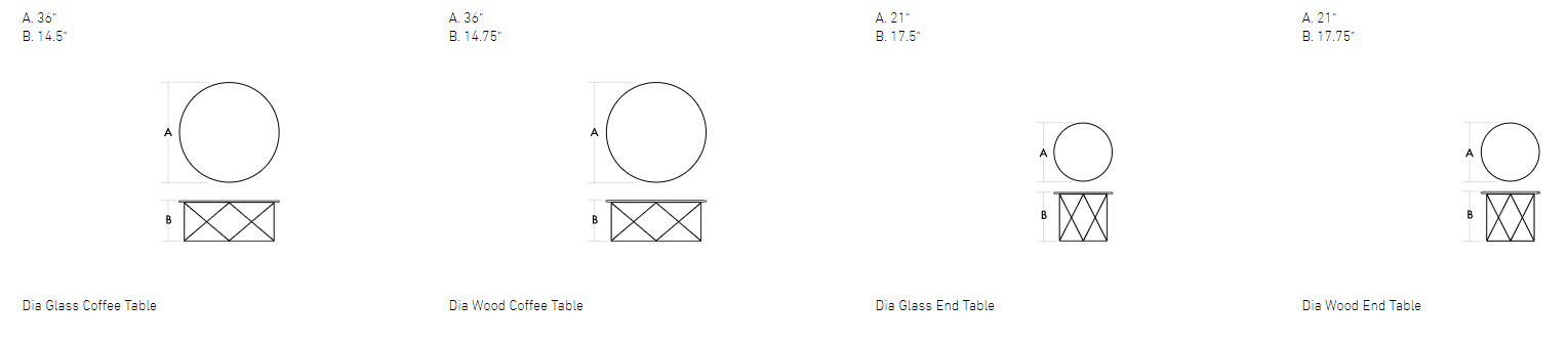 dia table drawings