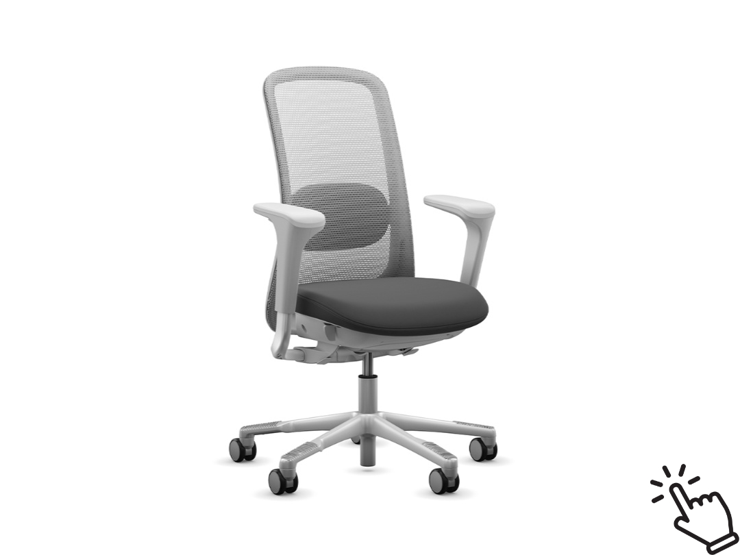 9to5 seating sofi task chair that is in stock. this is the gray frame with gray fabric