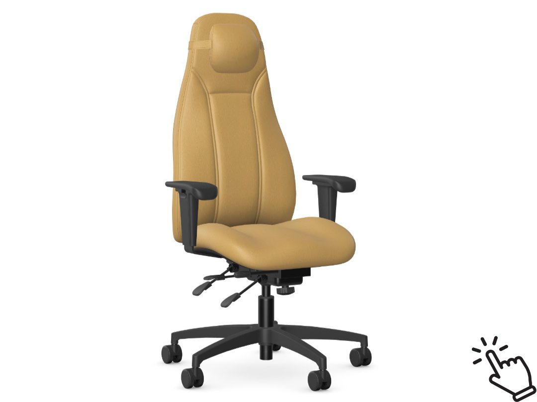 allseating therapod therapist extra high back chair in a taupe vinyl