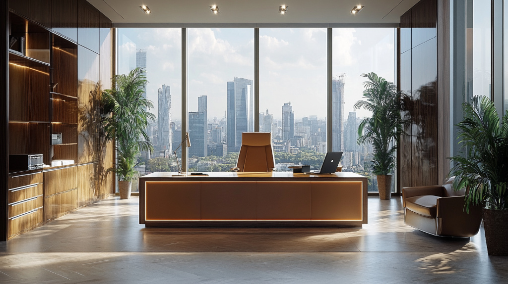 alan desk business interiors - custom office furniture example