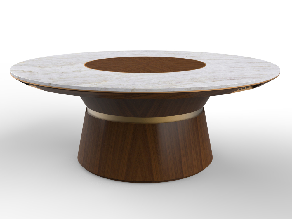 custom-ascari-conference-round-stone-top-veneer-conical-island-base-table_nucraft_furniture