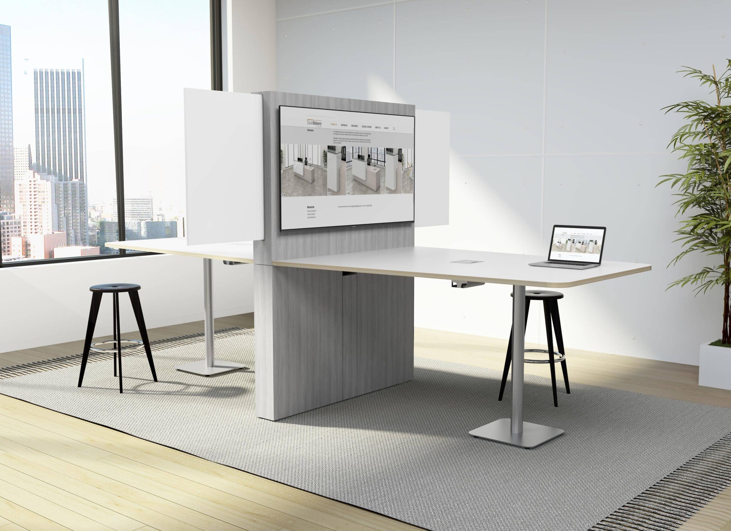 desk makers in commerce ca - narrative media table two sides