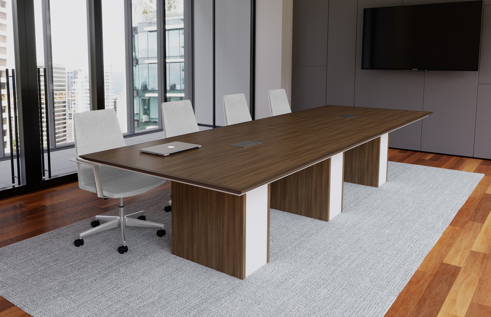 desk makers malibu rectangular two tone conference table