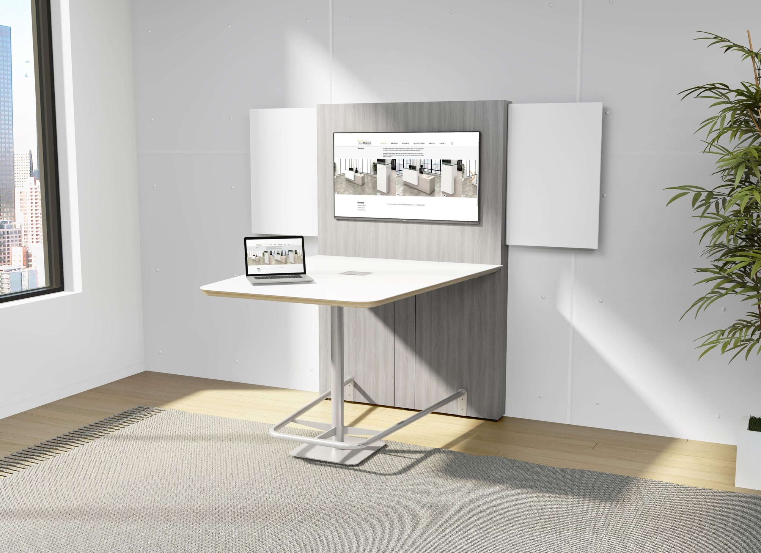 deskmakers narrative media table bar height