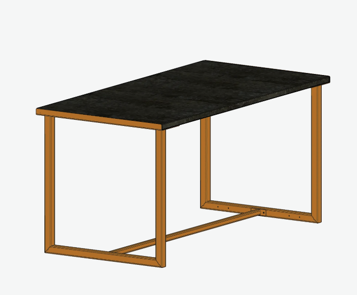 montisa gibbons modern table desk with orange legs and dark top