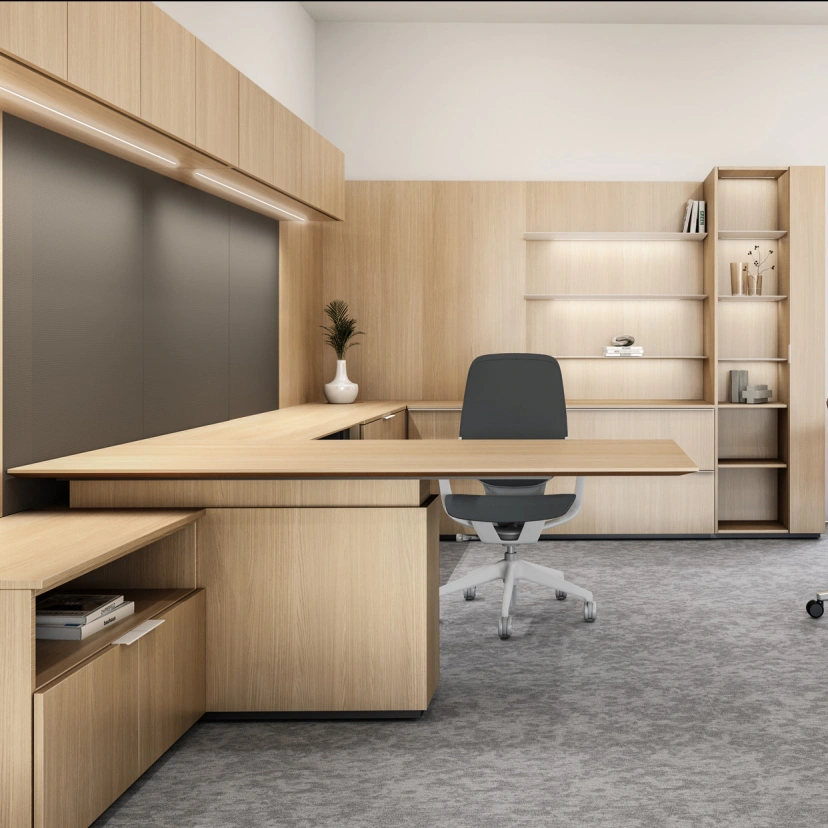 enwork affinity collection cantilever l shape desk