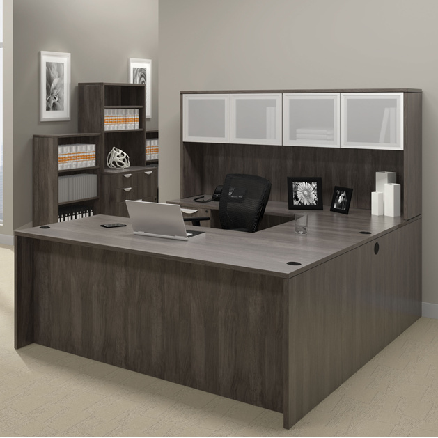 offices to go u shape desk gray laminate color